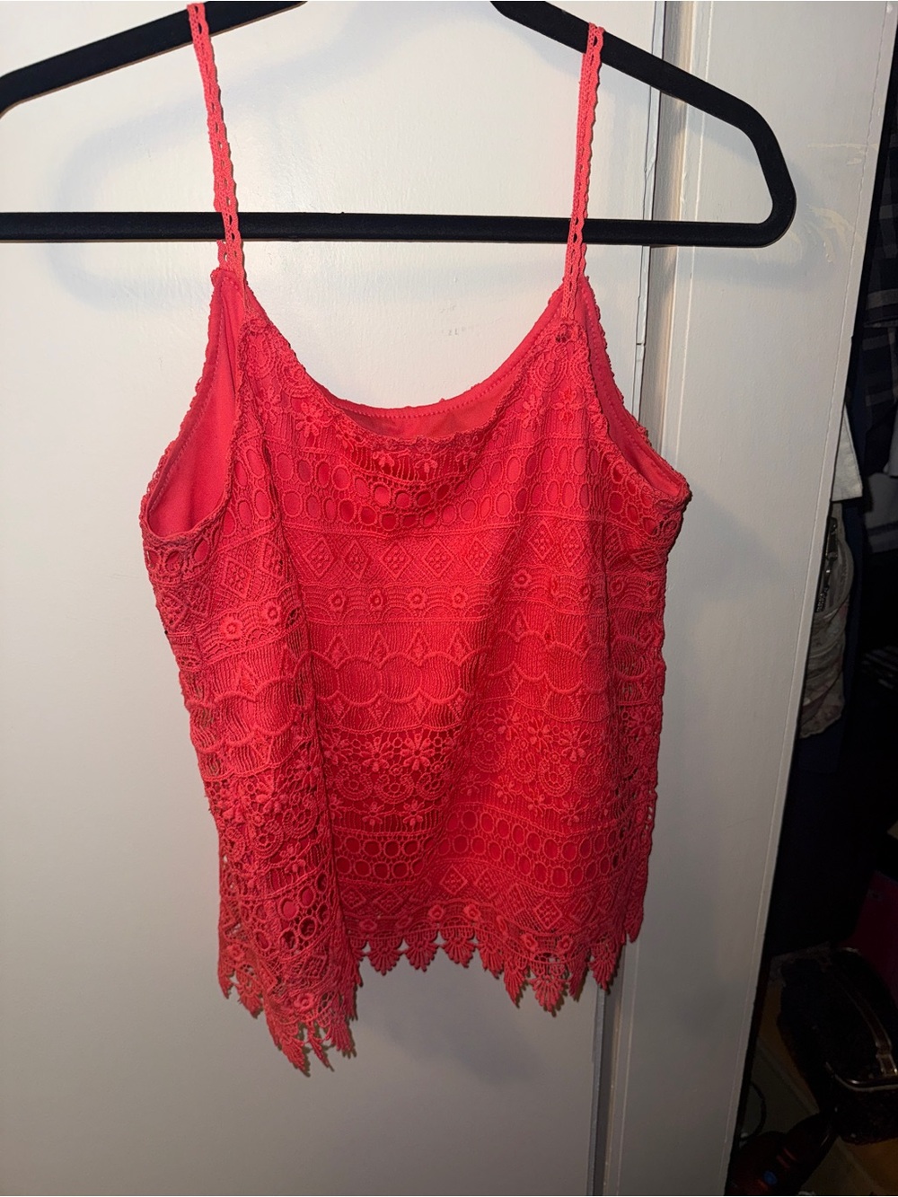 Maurices Coral Crochet Lace Camisole